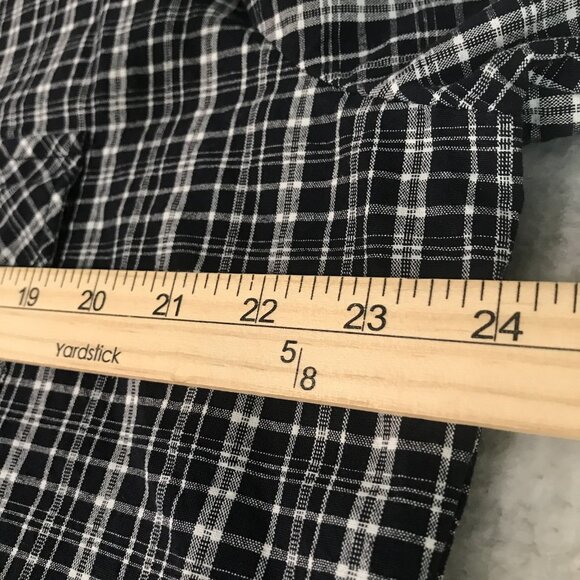 Matchstick Shirt Mens 2XL Black White Plaid Western Button Up Long Sleeve Cotton - Picture 10 of 12